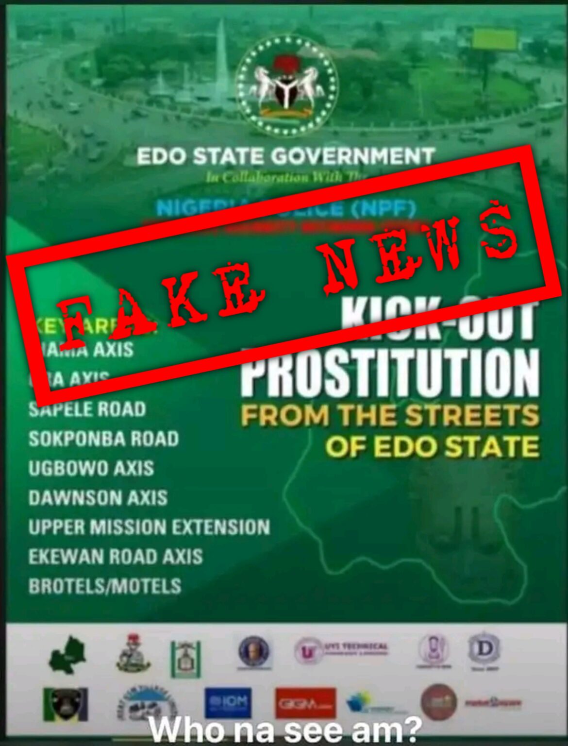 Kick out prostitution: Edo state govt dissociate self from viral social media flier
