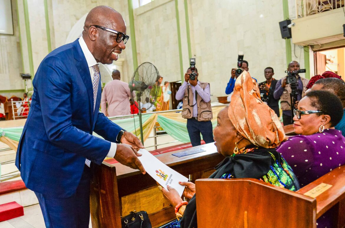 Obaseki celebrates Princess Emovon at 90, hails kindness, generosity