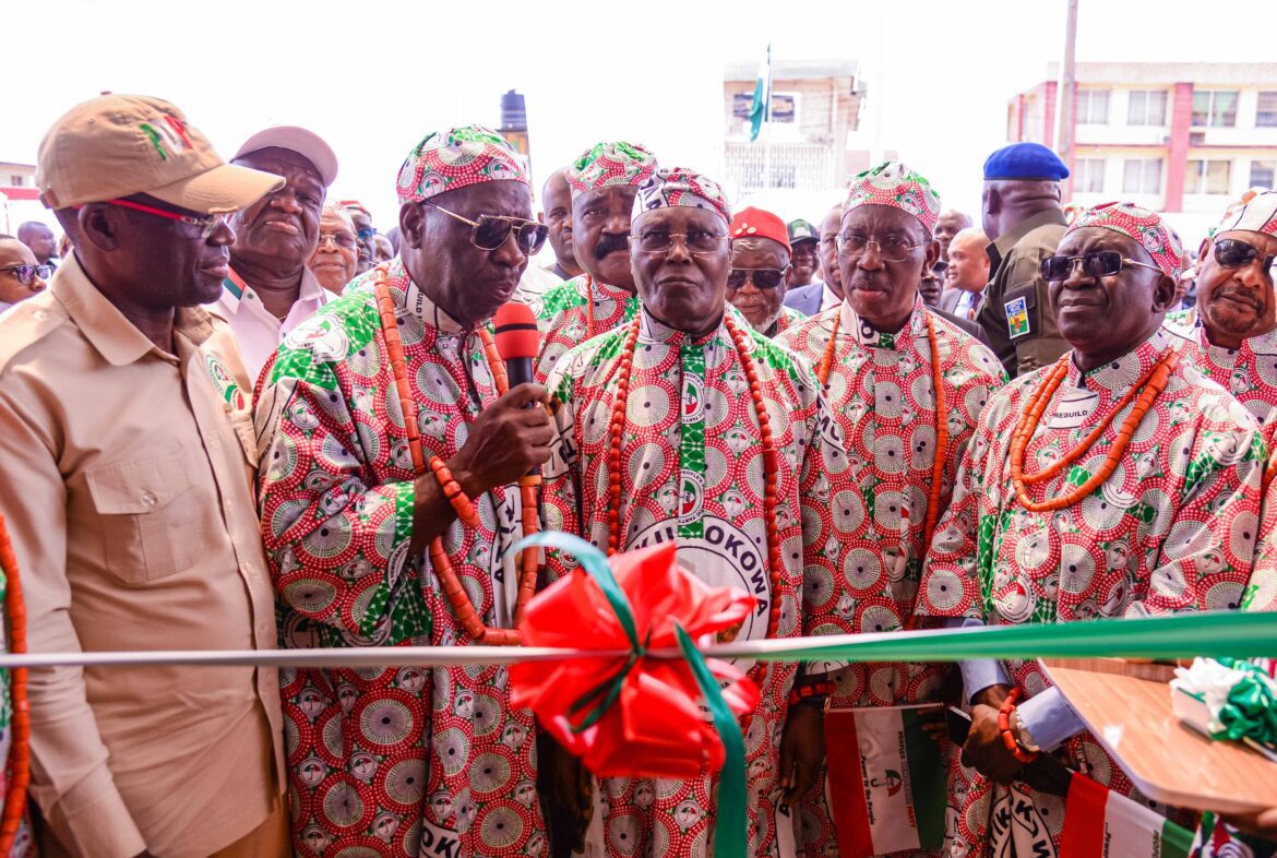 2023 Election: Atiku opens campaign office in Edo, as former VP, Obaseki, others laud Esama of Benin