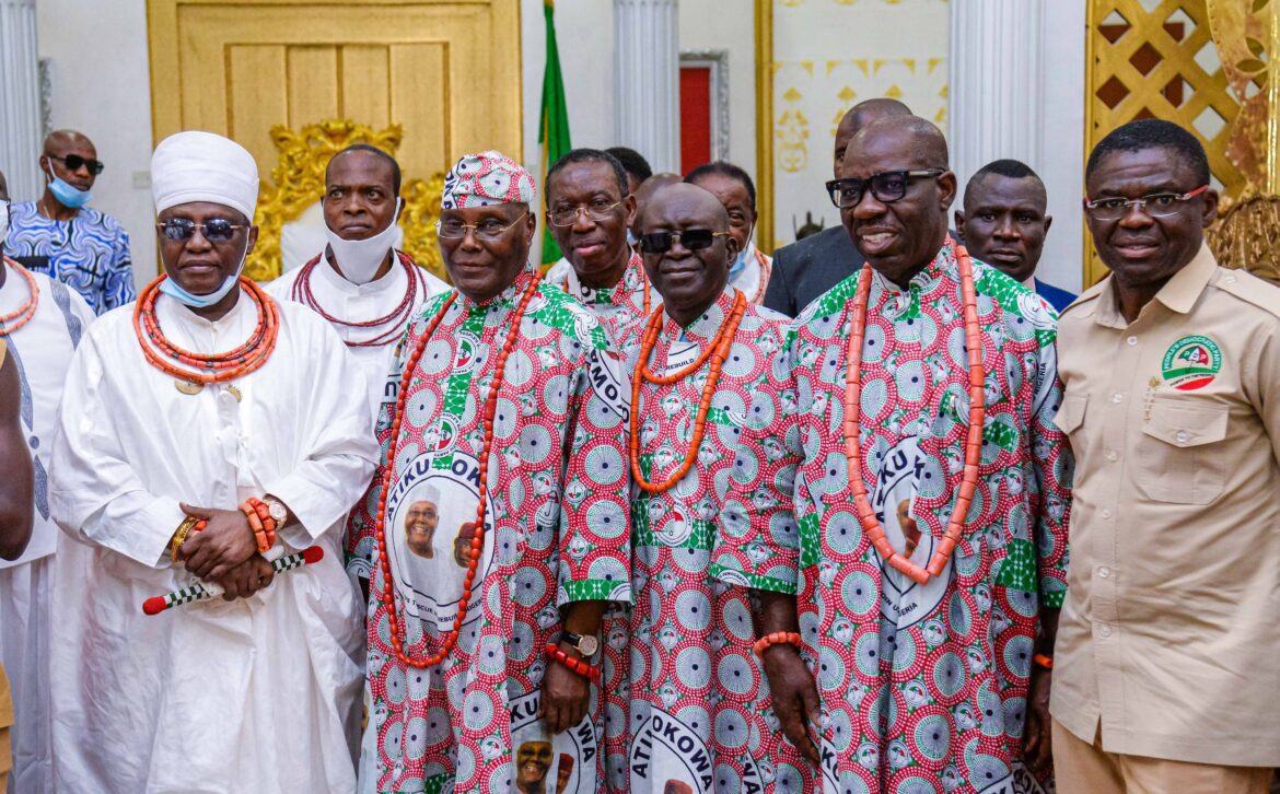2023 general election: Atiku, Okowa, Obaseki, other govs visit Oba of Benin