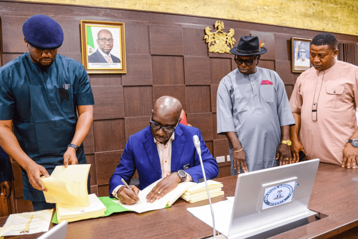 Obaseki signs justice sector reforms, Edo devt, building control bills, two others into law